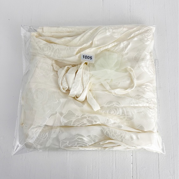 For Love And Lemons Melody Strappy Jacquard Mini Dress Size XL NWT Cream - Picture 8 of 8